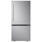 LG 26 Cu. Ft. Bottom Freezer Refrigerator in Stainless Steel, , large