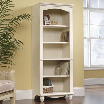 Sauder Harbor View 5-Shelf Library in Antiqued White, , large
