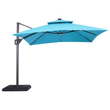 Furniture of America Hina 10" Square Double Top Patio Umbrella without Base in Teal, , large