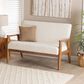 Baxton Studio Stratton Stationary Loveseat in Cream, , large