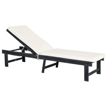 Safavieh Roston Patio Chaise Lounge in Dark Slate Gray, , large