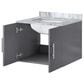 Lexora Home Geneva 24" Single Bathroom Vanity in Dark Grey with 2 cm White Carrara Marble Top and Rectangular Sink, , large