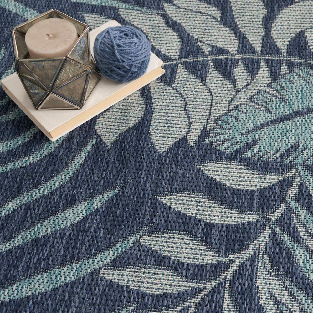 Nourison Garden Oasis GOA02 Navy 10&#39; x 14&#39; Indoor/Outdoor Area Rug, , large