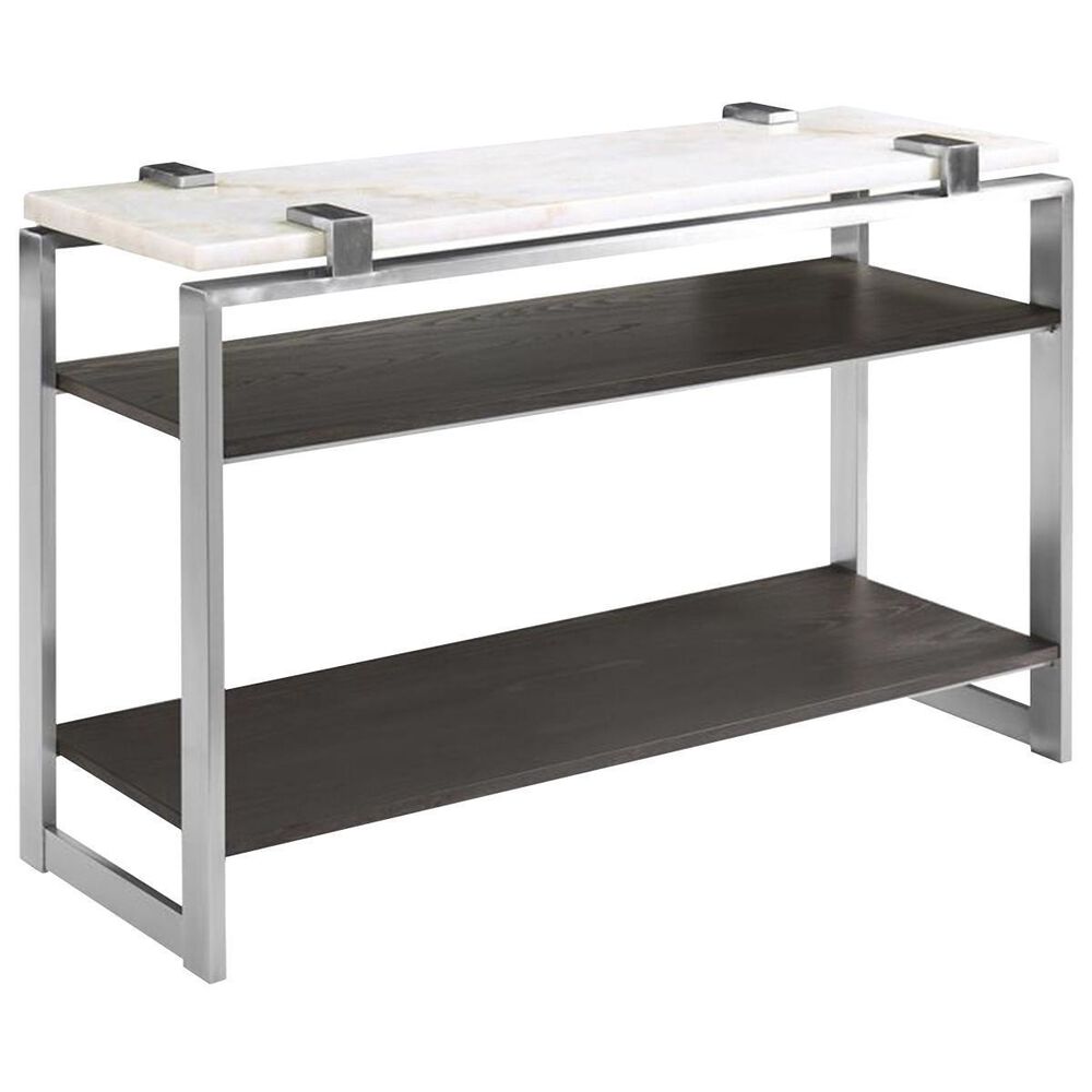 37B Paradox Sofa Table in Pearl White, Roasted Almond and Brushed Platinum, , large