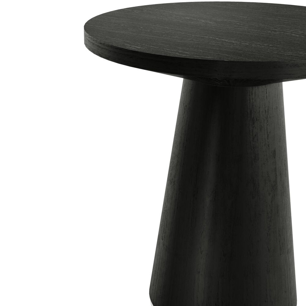 Furniture of America Halewood Round End Table in Black, , large