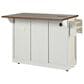 HOMLUX 54" Kitchen Island with Sliding Barn Door in White, , large