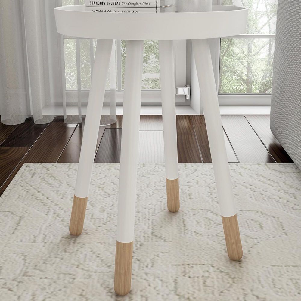 Timberlake Lavish Home End Table in White, , large