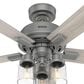 Hunter Hartland 52" Ceiling Fan with LED Lights in Matte Silver, , large
