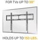 Secura Large Fixed Position Wall Mount for 32" - 90" TVs in Black, , large