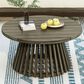 Hearth and Haven Outdoor Round Coffee Table with Slatted Base in Gray, , large