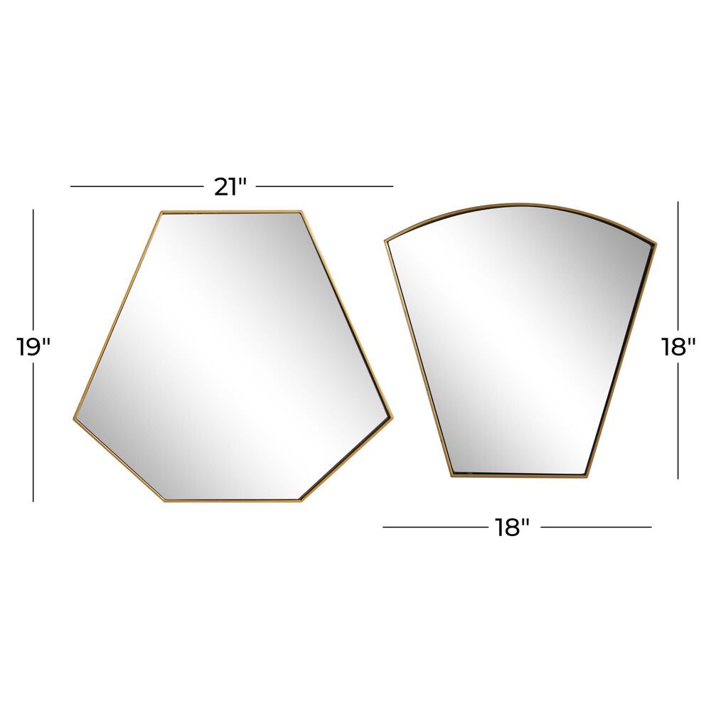 CosmoLiving by Cosmopolitan Contemporary Wall Mirror in Gold &#40;Set of 2&#41;, , large