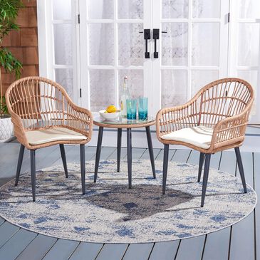 Safavieh Berlen 3-Piece Patio Lounger Set in Natural/Beige, , large