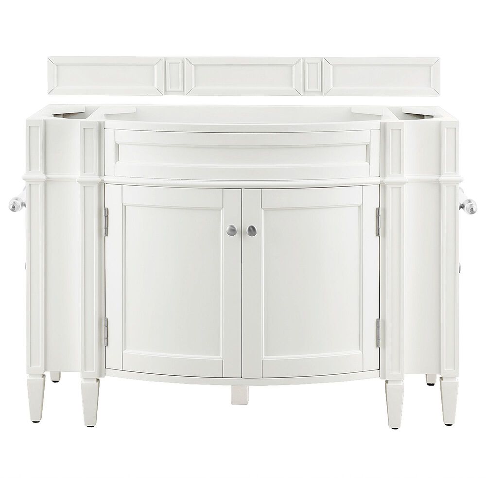 James Martin Brittany 46" Single Bathroom Vanity in Bright White with 3