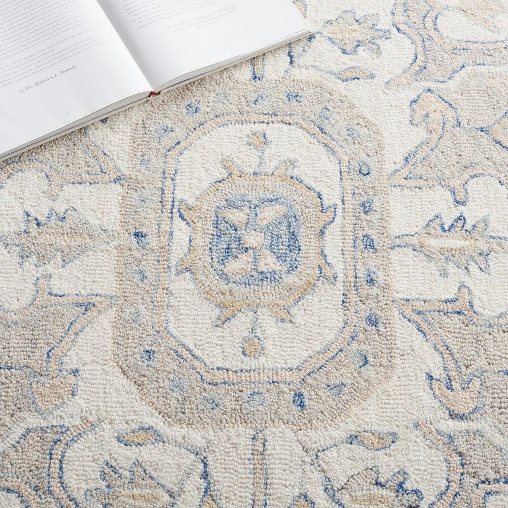Safavieh Micro-Loop MLP503M 5&#39; x 8&#39; Blue and Ivory Area Rug, , large