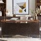 Home Trends & Design Santa Cruz Executive Desk in Walnut and Antique Gold, , large