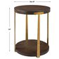 Uttermost Palisade Side Table in Coffee Oak and Antique Gold, , large