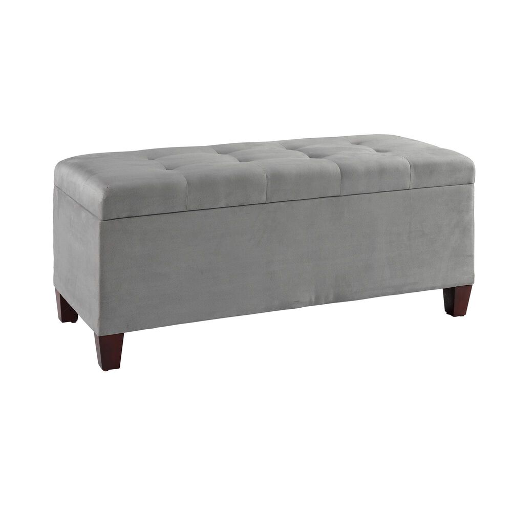 Linden Boulevard Carmen Shoe Storage Bench in Gray, , large