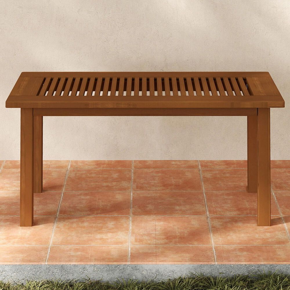 HOMLUX Patio Coffee Table in Teak Oil, , large