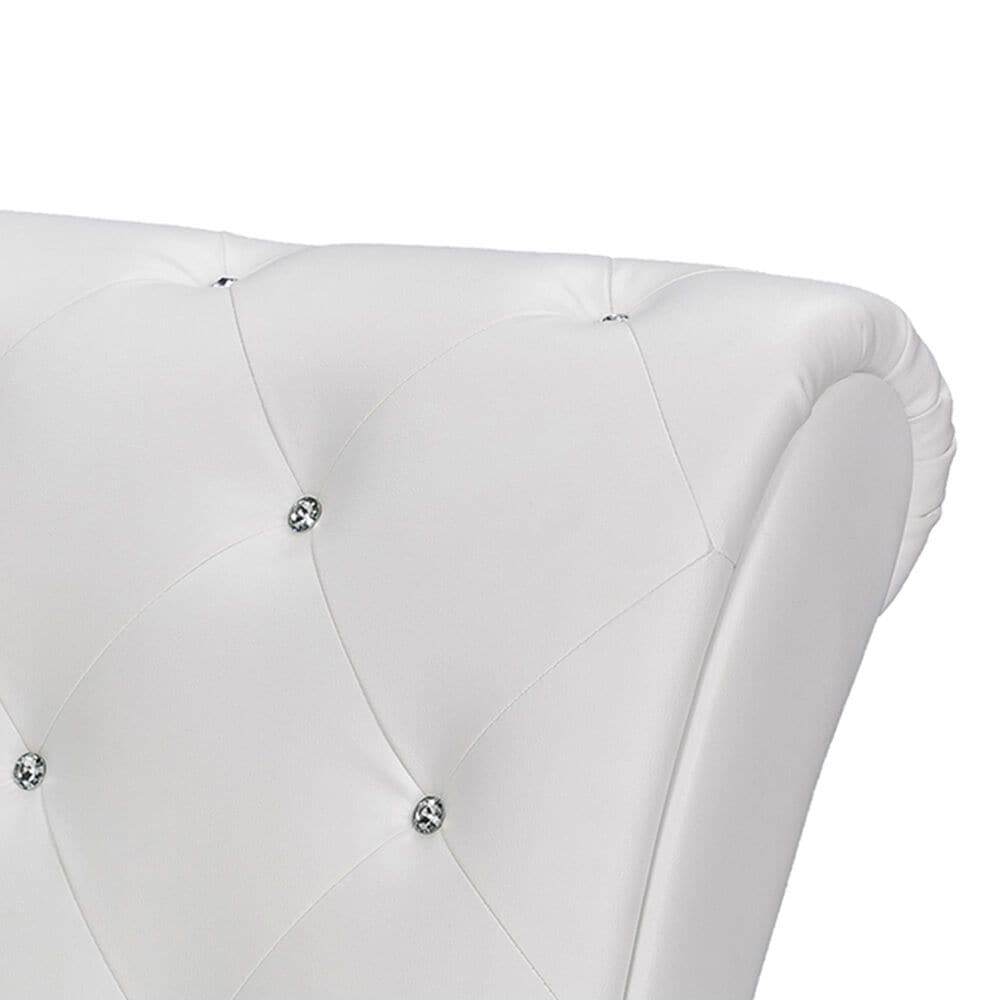 Baxton Studio Pease Upholstered Chaise Lounge in White, , large