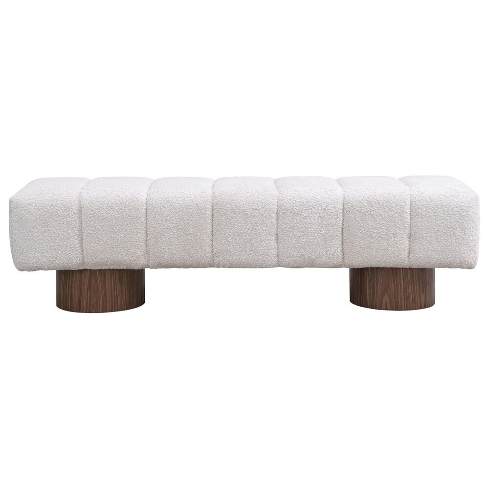 Hearth and Haven 64" Upholstered Dining Bench with Feet Pads in Beige, , large