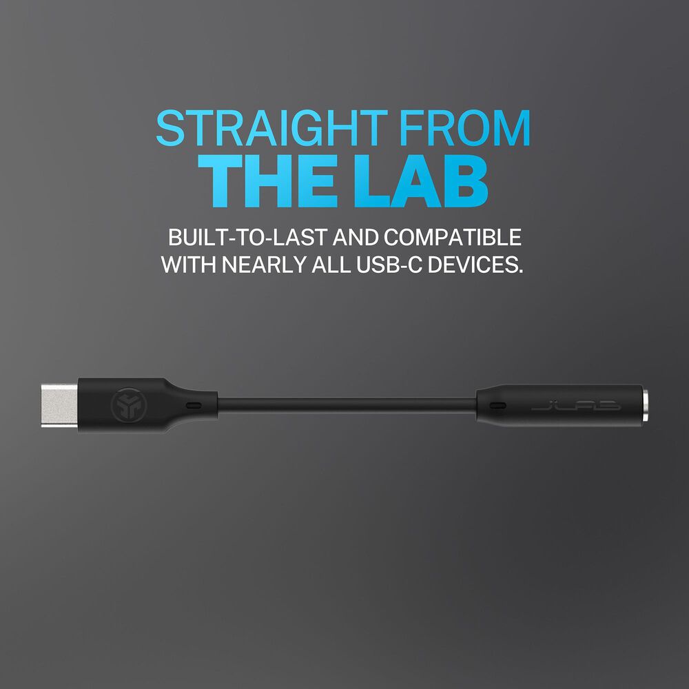 JLab USB-C to 3.5mm Adapter in Black, , large