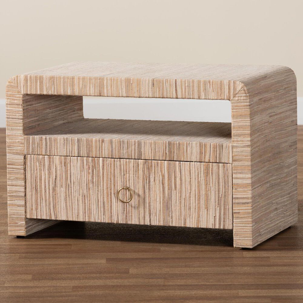 Baxton Studio Hannah 1-Drawer Nightstand in Natural, , large