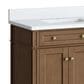 James Martin Brittany 72" Double Bathroom Vanity in Pecan with Single Hole 3 cm White Zeus Silestone Top and Rectangular Sinks, , large