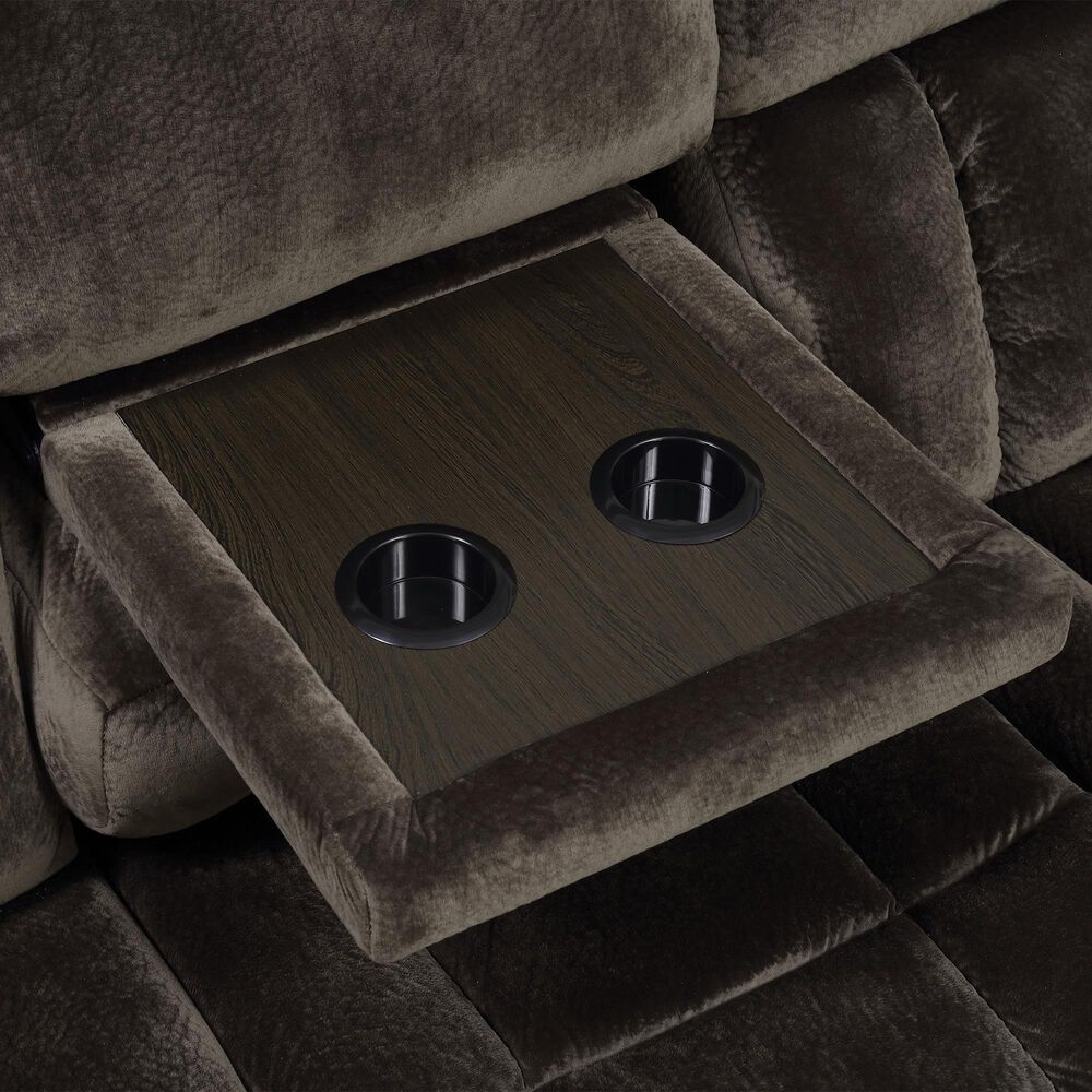 Furniture of America Hoyt 3-Piece Reclining Living Room Set in Brown, , large