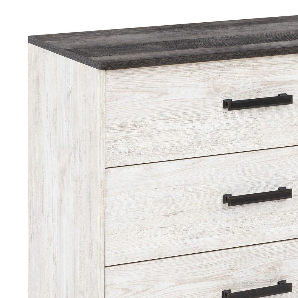 Ashley Shawburn 6-Drawer Dresser in Whitewash and Charcoal Gray, , large