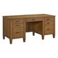 Mayberry Hill Portico Double Pedestal Executive Desk in Brown Oak, , large