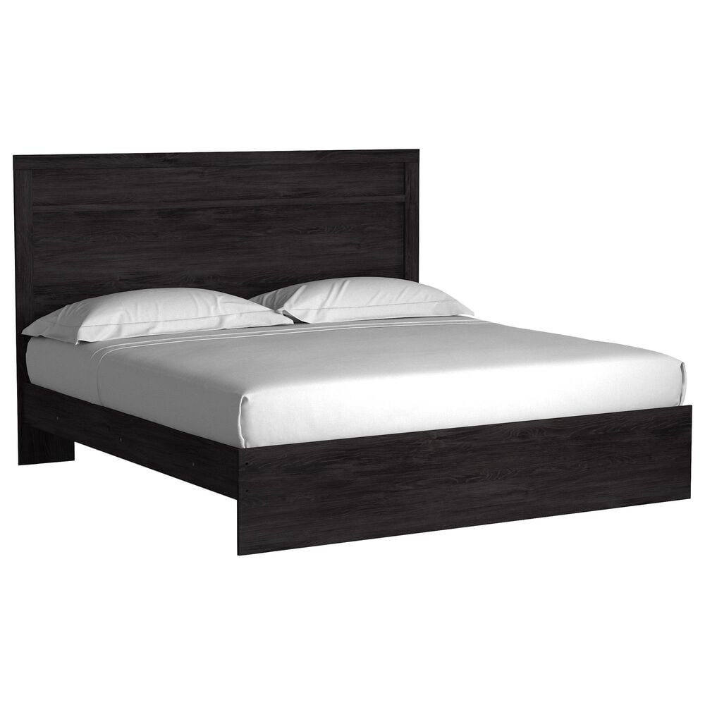 Ashley Belachime King Panel Bed with 2 Nightstands in Dark Charcoal, , large