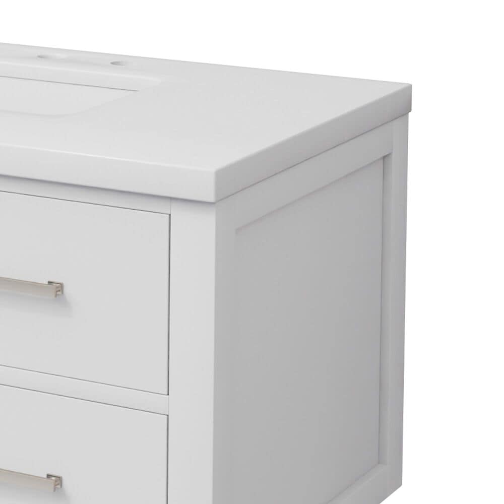 Lexora Home Castor 36" Single Bathroom Vanity in White with 2 cm White Quartz Top and Rectangular Sink, , large