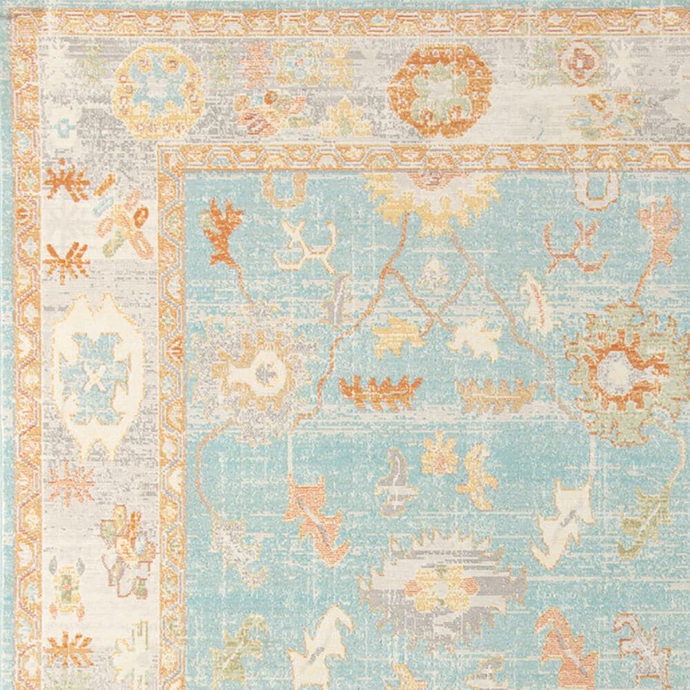 Amer Rugs Bohemian 2&#39; x 3&#39; Aqua Beige Area Performance Rug, , large