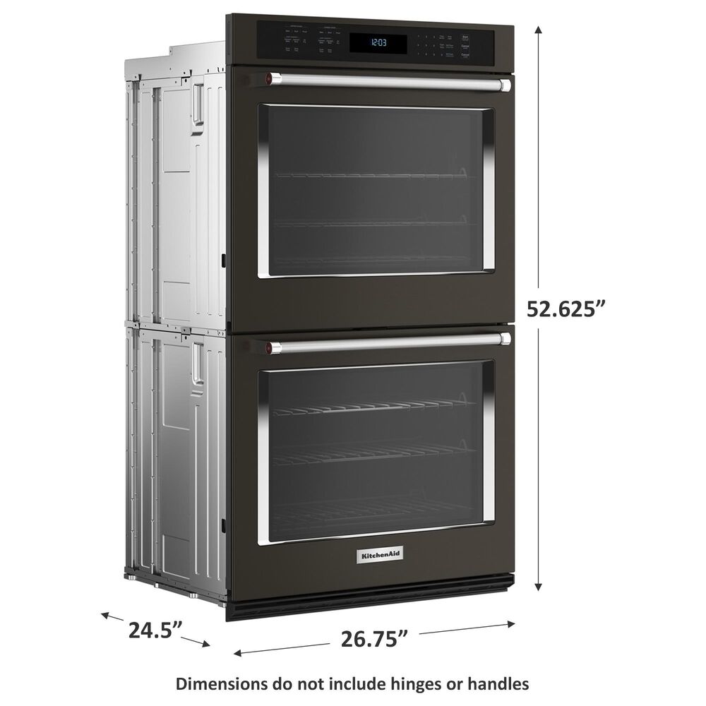KitchenAid 27&quot; Double Electric Wall Oven with Air Fry Mode in Black Stainless Steel and PrintShield, , large
