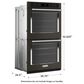 KitchenAid 27" Double Electric Wall Oven with Air Fry Mode in Black Stainless Steel and PrintShield, , large