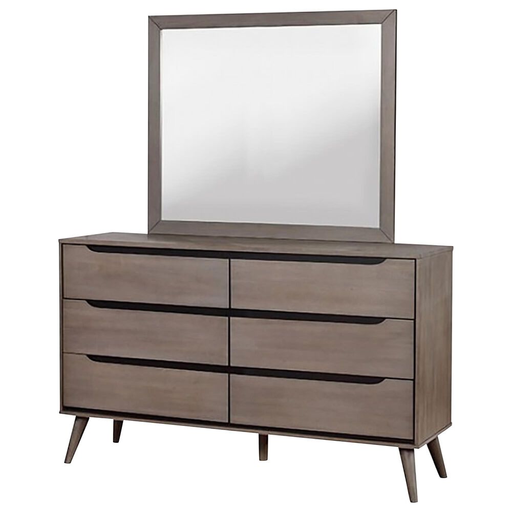 Furniture of America Lennart 4-Piece Full Bedroom Set in Gray, , large