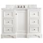 James Martin Vanities De Soto 48" Single Bathroom Vanity in Bright White with 3 cm Carrara White Marble Top and Rectangular Sink, , large