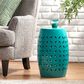 Hearth and Haven Lilac Outdoor Metal Side Table with Cylindrical Design in Teal, , large