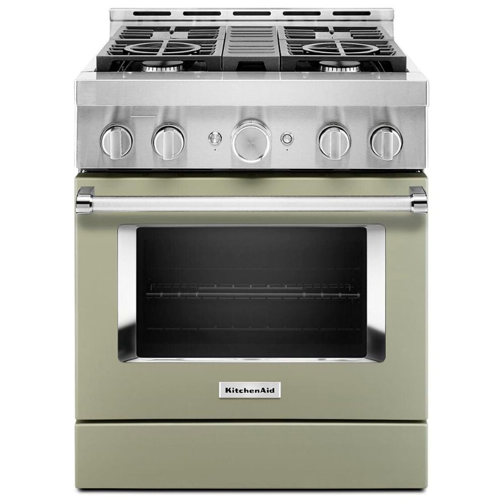 KitchenAid 4.1 Cu. Ft. Freestanding Gas Range with True Convection in Avocado Cream, , large
