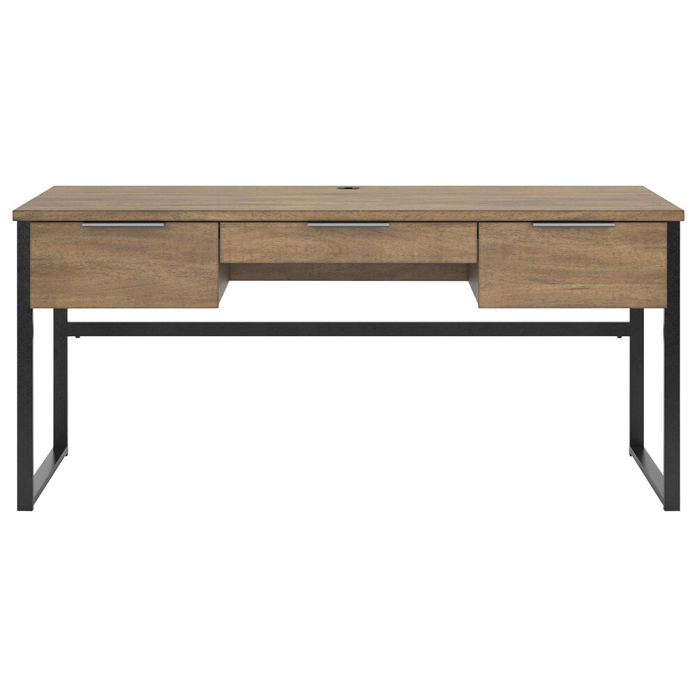 Ashley Montia 67&quot; Writing Desk in Light Brown and Gunmetal Gray, , large