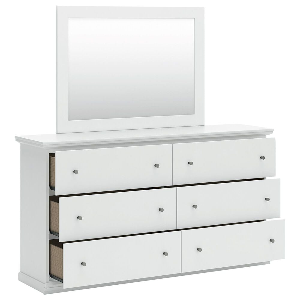 Ashley Bostwick Shoals 4-Piece King Panel Bedroom Set in White, , large