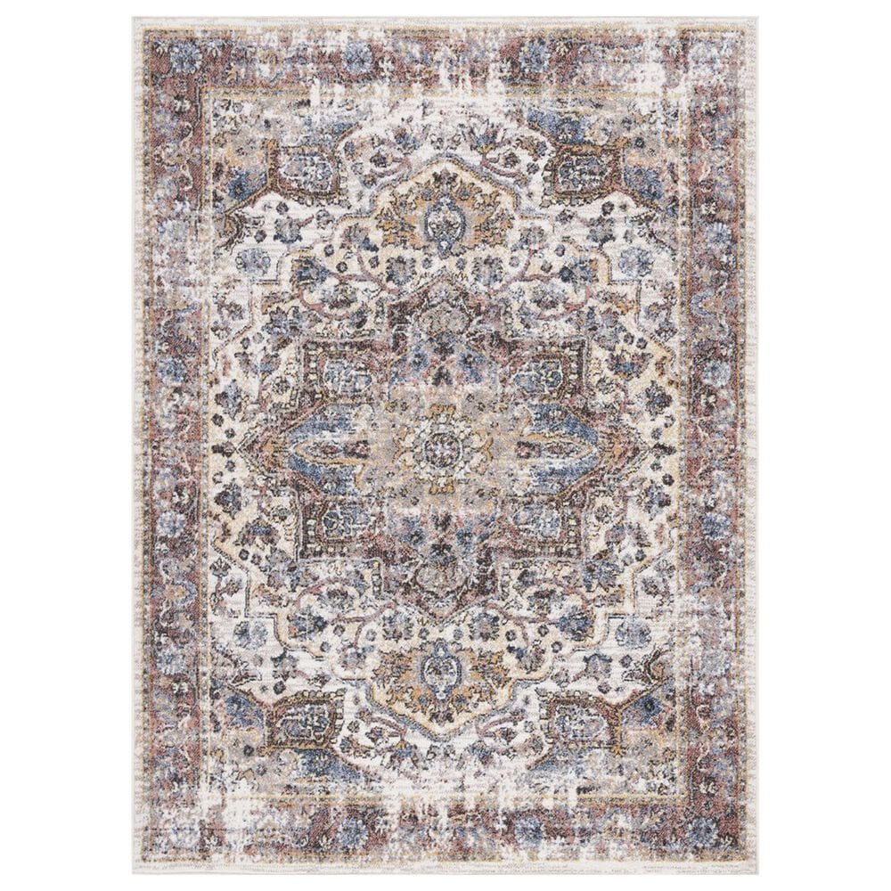 Safavieh Astoria Oriental 5"3" x 7"6" Ivory, Blue and Rust Area Rug, , large