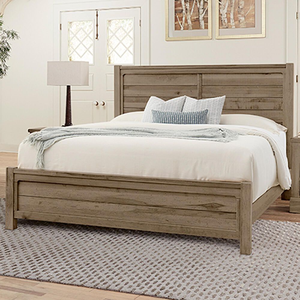 Viceray Collections Cool Rustic Queen Panel Bed in Stone Grey, , large