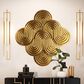 Creative Coop 31.25" x 30.5" Decorative Waves Wall Metal in Gold, , large
