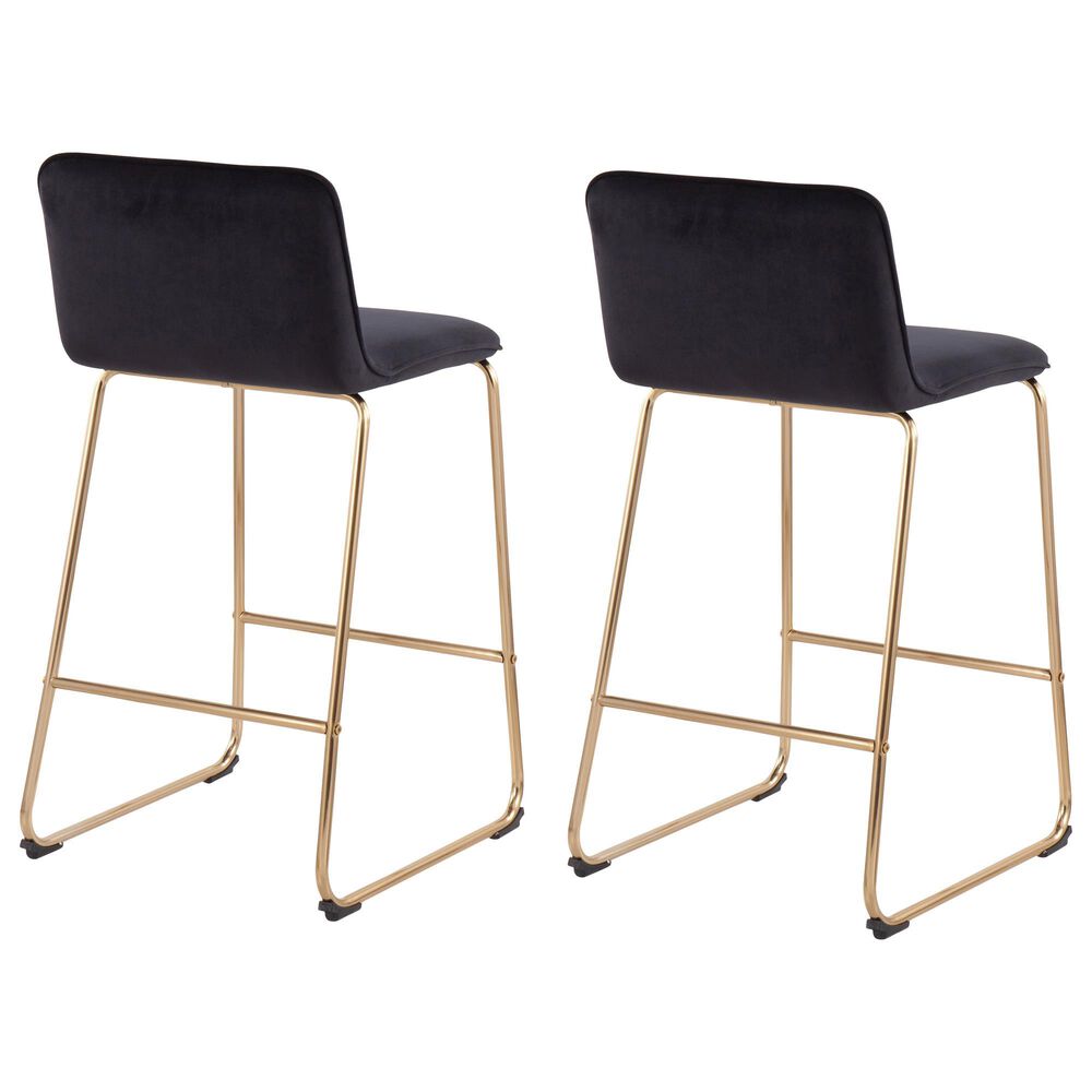 Lumisource Casper Counter Stool in Black/Gold &#40;Set of 2&#41;, , large