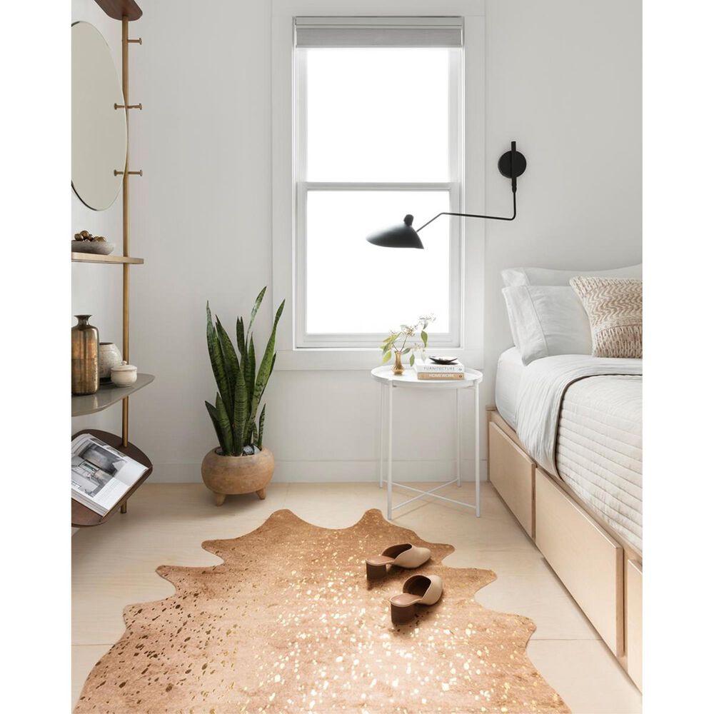 Loloi Bryce BZ-05 5&#39; x 6&#39;6&quot; Tan and Gold Area Rug, , large