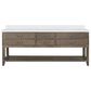 Lexora Home Norwalk 84" Double Bathroom Vanity in Grey Oak with White Quartz Top and Rectangular Sinks, , large