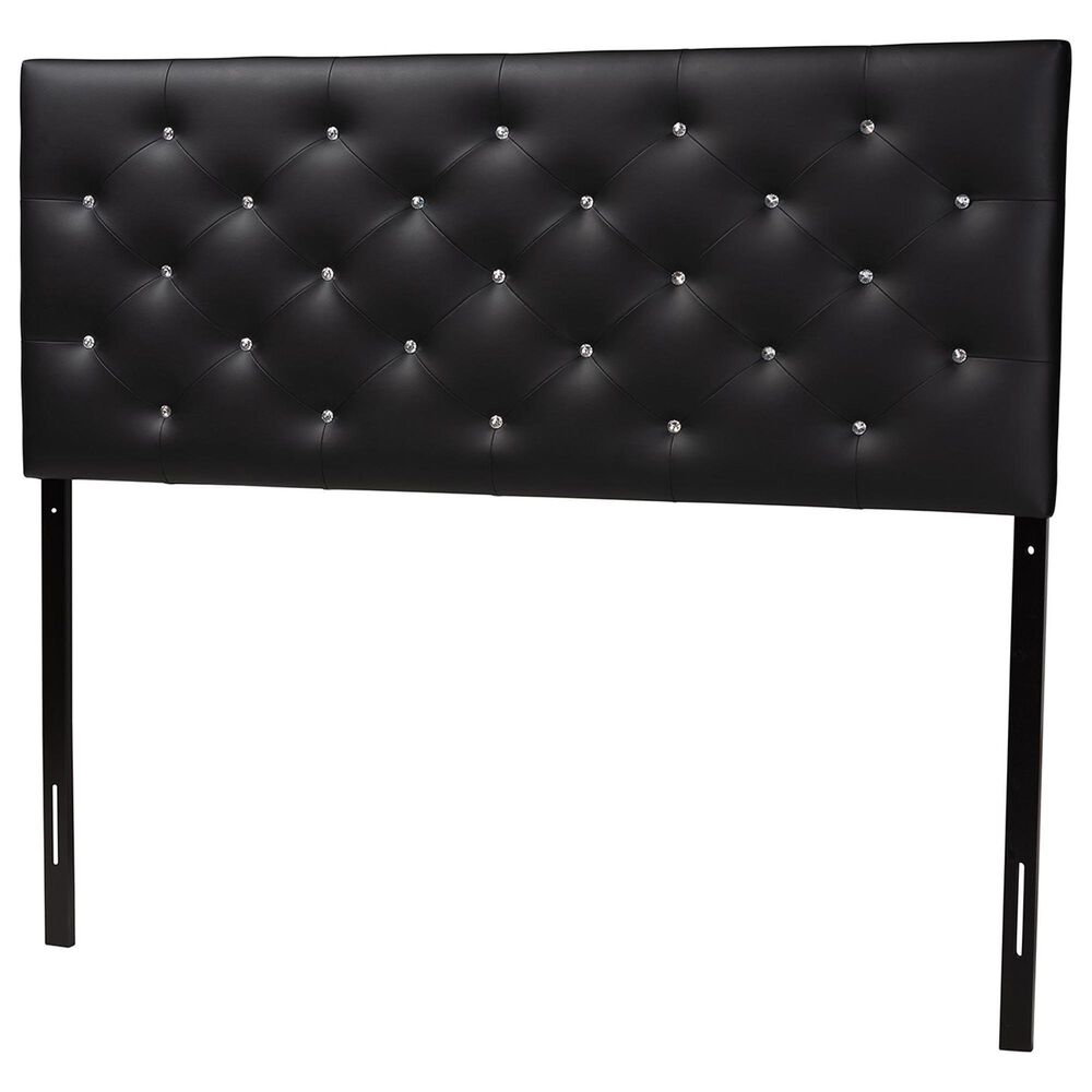 Baxton Studio Viviana Full Upholstered Headboard in Black, , large