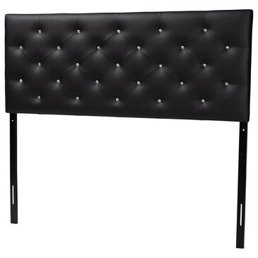 Baxton Studio Viviana Full Upholstered Headboard in Black, , large