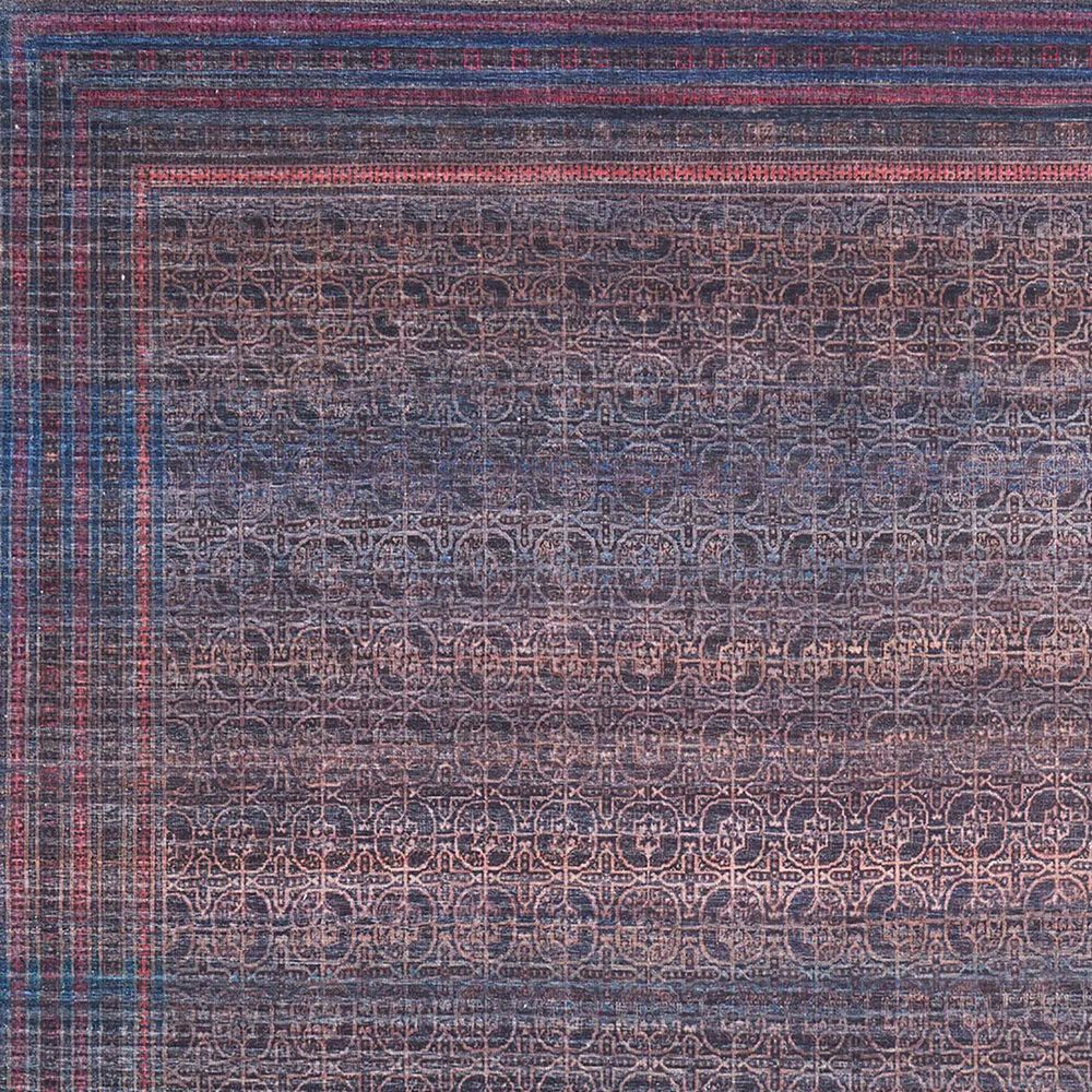 Feizy Voss 2&#39;7&quot; x 8&#39; Charcoal and Multicolor Runner, , large